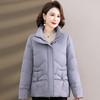 Chaqueta Corta de Plumón para Mamá Nueva Ropa de Otoño e Invierno para Mujeres de Mediana Edad con Cuello Vertical para Mediana Edad y Ancianas Estilo Occidental Chaqueta Gruesa Pequeña Acolchada de Algodón