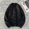 Cárdigan Artístico de Manga Larga 2024 Tejido Cuello en V Suéter de Moda Juvenil Otoño Tendencia Simple de Moda para Hombre Ins