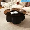 Mesa de Centro de Cristal, Mesa Moderna de Lujo Ligero para Sala de Estar, para Apartamentos Pequeños, Mesa Redonda Sencilla de Moda Estilo Ins, Minimalista