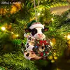 Navidad Acrílico 2D Plano Colgante de Vaca Navideña Pequeña Vaca Adorno para Árbol de Navidad Decoración Festiva Colgante para Colgar