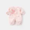 Mameluco Floral de Doble Capa para Otoño para Bebés y Niños, Ropa Cálida para Gatear para Otoño