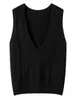 Nuevo Estilo Otoño e Invierno 2026 Estilo Holgado y Perezoso Cuello en V Color Sólido Sin Mangas Chaleco Tejido Retorcido de Cachemira Retro para Mujer