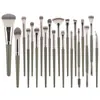 Herramientas Profesionales para Maquillaje Set de 20 Brochas para Ojos Mango Puntiagudo Pelo Suave Tricolor Brocha para Polvo Suelto Brocha para Ojos Multifuncional