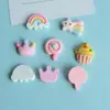 Lollipop Arcoíris Corona de Resina Accesorios de Joyería Funda para Teléfono Celular Taza Accesorios DIY Colgante Pendientes