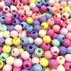 Cuentas Redondas de Agujero Grande de 6-16 mm Color Macarrón Cuentas Acrílicas Material de Cuentas Hecho a Mano DIY para Niños Cuentas Dispersas de Color Caramelo