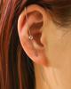 Brincos de Tarraxa Minimalistas com Detalhes em Diamante, Design de Folha Relâmpago, Brincos Helix para Mulheres, Design de Linha