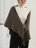 Bufanda Triangular de Lana Extendida y Ensanchada Chal de Punto Cruzado para Mujer, Bufanda y Chal Cálido Versátil Casual de Otoño para Proteger el Cuello