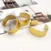 WT-B678 Pulseira Personalizada Novo Estilo Abertura Grande Unissex para Homens e Mulheres Joia de Latão Banhada a Ouro 18k