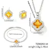 Moxi Pingente Trevo de Quatro Folhas Transfronteiriço Multicor Doce Moda Cobre Zircônia Incrustada Brincos Brincos Pulseira Colar Conjunto de Joias
