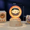 Bola de Cristal Transfronteiriça Base Giratória com Textura de Madeira Luminária Noturna Brilhante Lâmpada do Céu Estrelado 3D Decoração de Mesa Presente Criativo de Feriado