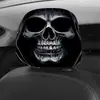 Capa de encosto de cabeça de carro com estampa personalizada de caveira escura, fronha universal para carro, pode ser personalizada com logotipo e feita de acordo com as imagens fornecidas