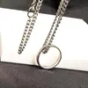 Collar de Acero de Titanio Ins de Dibujos Animados para Hombres y Mujeres, Diseño de Letra Hip-Hop, Simple y Único, Moderno, Colgante que No se Desvanece, Cadena Versátil para Suéter