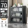 Estantería de Piso Simple para el Hogar Librero con Puerta Gabinete de Almacenamiento a Prueba de Polvo Gabinete de Almacenamiento para Sala de Estar Gabinete de Almacenamiento de Pared