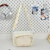 Bolsa Transparente de Ombro Cruzado Cor Sólida, Bonita e Fashion, Versátil, Alto Valor Estético, para Meninas, Adequada para Faculdade e Estilo Anime