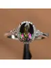Suministro Transfronterizo Popular Celebridad de Internet Europea y Americana Moda Femenina Anillo Incrustado Citrino Rubí Zafiro Venta al por Mayor