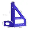 Regla triangular extendida de aleación de aluminio para carpintería, regla de ángulo métrico, herramienta de medición de marcado y posicionamiento para carpintería