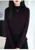 Lana de alta cuenta hilada finamente, tejido reversible, cuello semi-alto, nuevo estilo otoño/invierno, suave y cómodo, suéter base ajustado, 100% lana pura