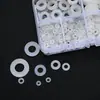 Arruelas Planas de Nylon 500 Peças Caixa Cruzada Amazon (Preto branco)