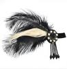 Tocado de Plumas Negras Mascarada Gatsby de los Años 20 para Mujer Halloween Fiesta de Despedida de Soltera Diadema de Plumas Exportación
