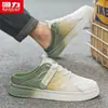Tênis Huili Board Masculino Tendência All-match Esportivo Casual Verão Malha Respirável Calcanhar Semi-rebatível Slip-on Preguiçoso