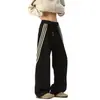 Pantalones Deportivos Casuales de Tres Rayas Estilo Americano Hip-Hop para Hombres y Mujeres, Nuevos Pantalones Largos Cargo Holgados de Pierna Ancha, Versátiles y Modernos