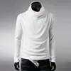 Suéter de Tricô Masculino 2026 Primavera e Outono Gola Alta Slim Fit Gola Rolê Manga Longa Cor Sólida Estilo Coreano