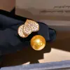 ¡Diamante en forma de corazón! Anillo Abierto de Zirconia Corazón Perla Lujo Ligero Sensación de Gama Alta Simple Moderno Versátil Anillo Joyería