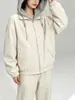 Chamarra con Capucha Falsa de Dos Piezas para Mujer 26 Primavera y Otoño Nueva Holgada Casual Patchwork Bloque de Color Petite Versátil Chamarra Top