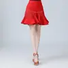 Ropa de Práctica de Danza Latina para Mujer, Disfraces de Baile para Adultos, Faldas con Flecos, Ropa para Examen de Arte, Faldas Medias, Faldas Cortas de Espina de Pescado, Faldas Largas