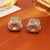 Pendientes de Oro Real de 18K Chapados en Cobre, Gama Alta, Modernos, Pendientes de Textura Simple, Pendientes Personalizados de Estilo Ins Europeo y Americano de Nicho para Mujer