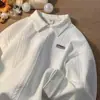 Suéter de Polo Estilo Americano Retro para Hombre Otoño Moda Ins Holgado Japonés Casual Manga Larga Solapa Camiseta Chaqueta para Hombre