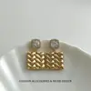 Pendientes Europeos y Americanos Elegantes con Textura de Cubo de Circonita, Estilo de Nicho, Lujo Ligero, Modernos, de Gama Alta, Versátiles