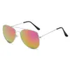 3026 Óculos de Sol Coloridos Refletivos para Homens e Mulheres, Óculos Aviador Retrô, Óculos de Sol de Metal, Proteção UV