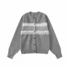 Yidao Vintage Otoño 2026 Nueva Colección: Cárdigan de Punto Fair Isle, Estilo Unisex, Suéter Oversize