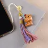 Cadena para Teléfono Móvil de Signo Zodiacal de Sándalo Colgante para Bolso de Coche Llavero de Animal Pequeño Colgante Accesorios de Borla de Colores