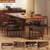 Mesa de Comedor Rectangular Estilo Nórdico para Apartamentos Pequeños Juego de Mesa y Sillas de Comedor Mesa Estable Soporte en Forma de X Mesa de Negociación