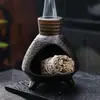 Bandeja de Quemado de Madera Sagrada y Hierbas Peruanas Arte Quemador de Incienso Bandeja Soporte para Sala de Estar Mesa de Té Quemador de Incienso