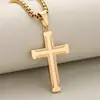 Moda de comercio electrónico transfronterizo más vendida personalizada simple entre costura de hilo ligero colgante de cruz tridimensional de acero inoxidable