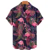 Camisas de Playa Europeas y Americanas Transfronterizas para Hombre con Animales de Selva Tropical Impresos en 3D, Tops Casuales y a la Moda de Manga Corta