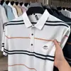 Camiseta de Verano de Manga Corta para Papá, Camisa Polo de Algodón Mercerizado para Hombre de Mediana Edad, Top Casual de Media Manga para Personas de Mediana Edad y Mayores
