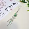 Nuevo Guofeng [Danza de Mariposas Flor de Cerezo] Bola de Cristal Esmaltada Flor Colgante de Teléfono Celular con Cuentas Zapatos de Niña Adornos Colgantes Colgante de Bolsos