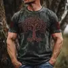 Camiseta informal de verano para hombre, manga corta, corte holgado, cuello redondo, con estampado digital estilo étnico 3D, transfronteriza europea y americana, 2026