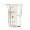 Taza de té de cristal de bambú dorada y plateada, Accesorio para juego de té resistente a altas temperaturas, Taza uniforme, Taza individual para el mar de té, Taza hexagonal alta para compartir té, Pieza única