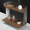 Estante de Almacenamiento de Escritorio Acrílico Estante de Almacenamiento de Cosméticos para Tocador Gabinete de Exhibición para Taza de Agua Doméstica, Taza de Té, Taza de Café