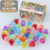 Juguetes de Gemas para Niños Diamantes de Cristal de Colores Plástico Acrílico Corazón Cofre del Tesoro Niños Princesa Pequeños Regalos