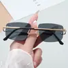 Nuevas Gafas de Sol Metálicas con Corte Sin Marco de Moda para Mujer Tendencia Estilo Coreano Combinan con Todo Gafas de Sol con Protección Solar para Exteriores Ins