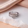Anillo Europeo y Americano Transfronterizo de Diamante Completo para Mujer, Apertura de Circonita de Gama Alta de Nicho, Anillo Ajustable, No se Desvanece, Venta al por Mayor Versátil