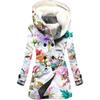 Estilo Europeo y Americano 2024 Nuevo Abrigo Trench para Mujer Invierno Engrosado Transfronterizo Más Vendido Estampado Digital 3D Abrigo con Capucha al por Mayor