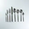 Conjunto de Faca, Garfo e Colher para Bife Estilo Francês Vintage, Talheres Ocidentais de Aço Inoxidável 304, Design de Coluna Romana, Fábrica de Garfos e Colheres para Sobremesa e Massa