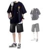 Camiseta de Verano Holgada de Algodón de Manga Corta para Hombre, Ropa Casual, Juego Completo de Trajes Modernos y Guapos para Adolescentes y Estudiantes